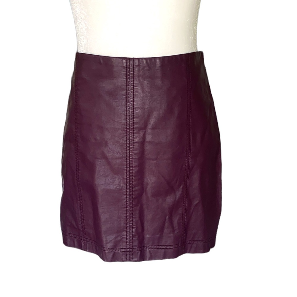 Free People Modern Femme Vegan Faux Leather Mini Skirt - 4